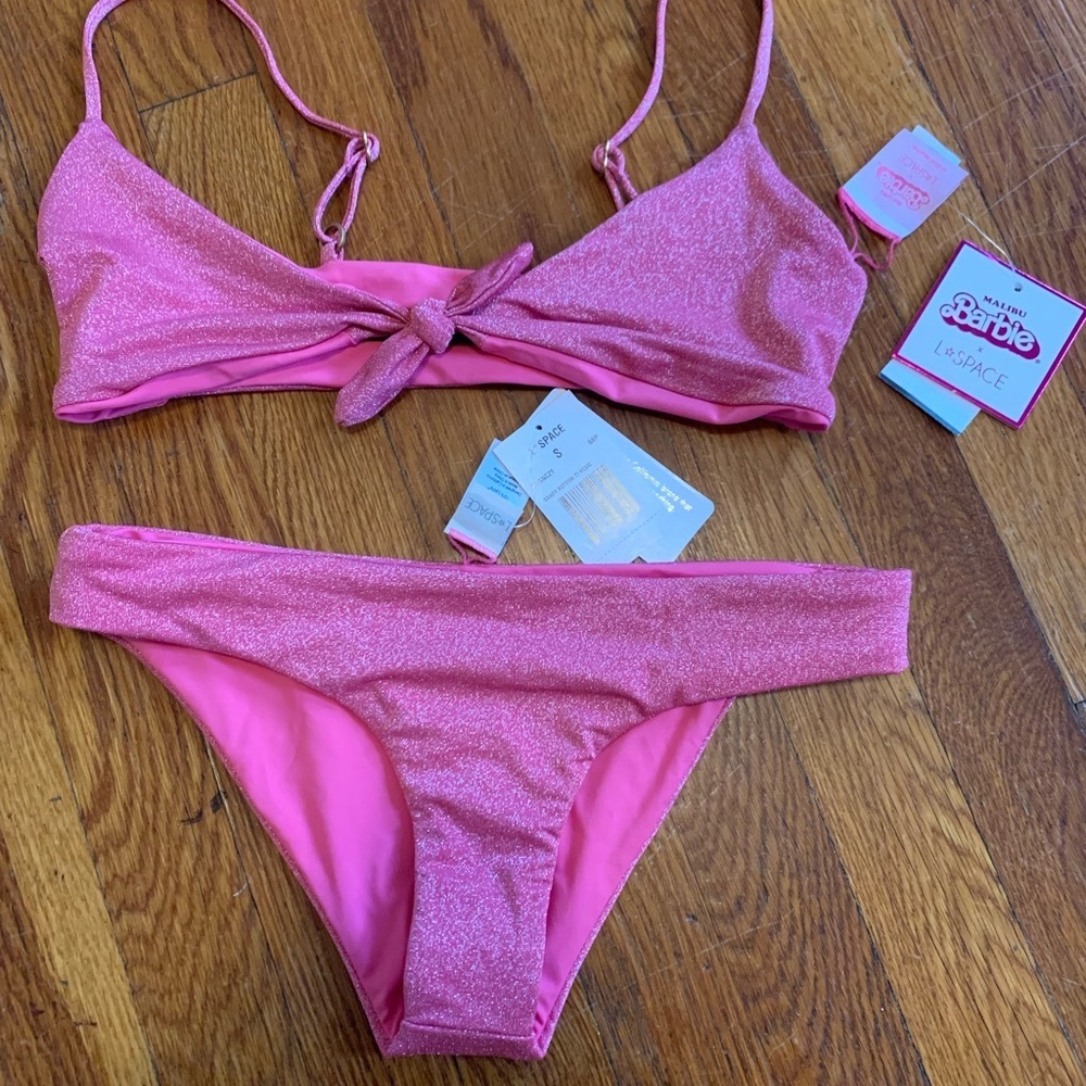 L Space pink bikini size S